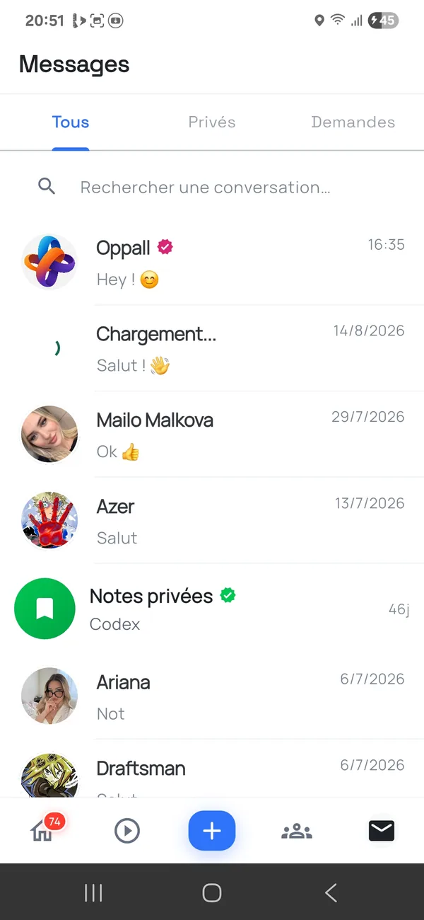 Oppall — Messagerie